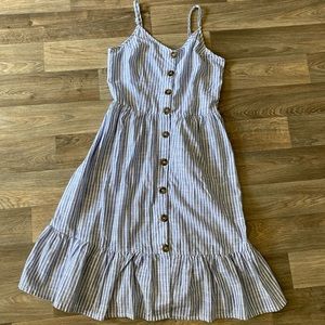 Blue & White Strip Summer Dress